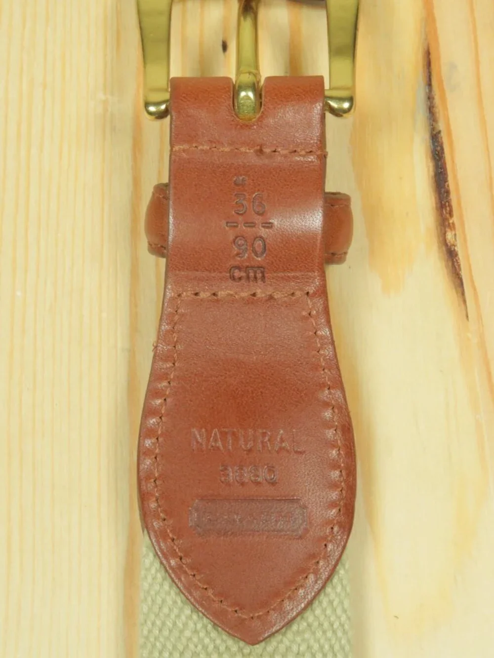Vintage Coach Canvas Leather Tipped Surcingle Belt Mens 36 Beige Natural Tan